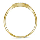 10K Yellow Gold Round Diamond Mens Prong - Set Square Cluster Ring 1/4 Cttw - Splendid Jewellery