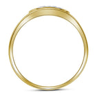 10K Yellow Gold Round Diamond Mens Prong - Set Square Cluster Ring 1/4 Cttw - Splendid Jewellery