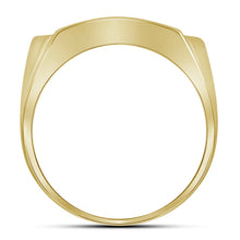 Load image into Gallery viewer, 10K Yellow Gold Round Diamond Mens Rectangle Arched Cluster Ring 1/2 Cttw - Splendid Jewellery