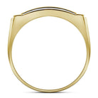 10K Yellow Gold Round Diamond Mens Rectangle Cluster Ring 1/2 Cttw - Splendid Jewellery
