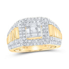 10K Yellow Gold Round Diamond Mens Ring 1 1/2 Cttw - Splendid Jewellery