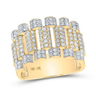 10K Yellow Gold Round Diamond Mens Ring 1 5/8 Cttw - Splendid Jewellery