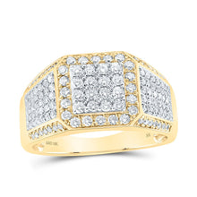 Load image into Gallery viewer, 10K Yellow Gold Round Diamond Mens Ring 1 Cttw - Splendid Jewellery