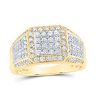 10K Yellow Gold Round Diamond Mens Ring 1 Cttw - Splendid Jewellery
