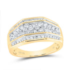 10K Yellow Gold Round Diamond Mens Ring 1 Cttw - Splendid Jewellery
