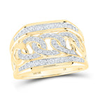 10K Yellow Gold Round Diamond Mens Ring 1 Cttw - Splendid Jewellery