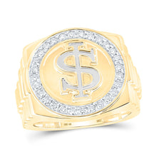 Load image into Gallery viewer, 10K Yellow Gold Round Diamond $ Mens Ring 1/2 Cttw - Splendid Jewellery