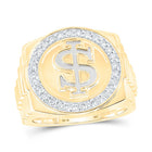 10K Yellow Gold Round Diamond $ Mens Ring 1/2 Cttw - Splendid Jewellery