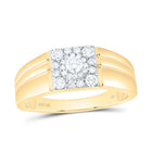 10K Yellow Gold Round Diamond Mens Ring 1/2 Cttw - Splendid Jewellery