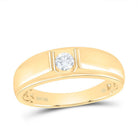 10K Yellow Gold Round Diamond Mens Ring 1/4 Cttw - Splendid Jewellery