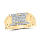 10K Yellow Gold Round Diamond Mens Ring 1/4 Cttw - Splendid Jewellery