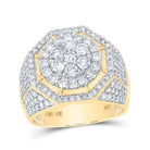 10K Yellow Gold Round Diamond Mens Ring 2 7/8 Cttw - Splendid Jewellery