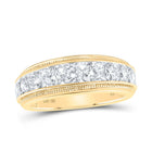 10K Yellow Gold Round Diamond Mens Ring 2 Cttw - Splendid Jewellery
