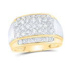 10K Yellow Gold Round Diamond Mens Ring 2 Cttw - Splendid Jewellery