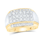 10K Yellow Gold Round Diamond Mens Ring 2 Cttw - Splendid Jewellery