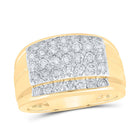 10K Yellow Gold Round Diamond Mens Ring 2 Cttw - Splendid Jewellery