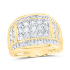 10K Yellow Gold Round Diamond Mens Ring 3 Cttw - Splendid Jewellery