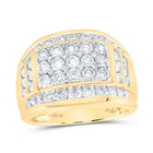 10K Yellow Gold Round Diamond Mens Ring 3 Cttw - Splendid Jewellery