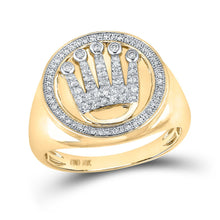 Load image into Gallery viewer, 10K Yellow Gold Round Diamond Mens Ring 3/8 Cttw - Splendid Jewellery
