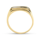 10K Yellow Gold Round Diamond Men's Single Row Two Tone Wedding Band Ring 1/8 Cttw - Splendid Jewellery