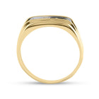 10K Yellow Gold Round Diamond Men's Single Row Two Tone Wedding Band Ring 1/8 Cttw - Splendid Jewellery