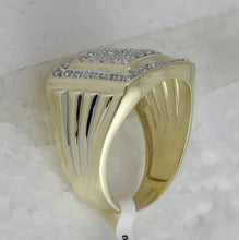 Load image into Gallery viewer, 10K Yellow Gold Round Diamond Mens Square Cluster Ring 1/2 Cttw - Splendid Jewellery