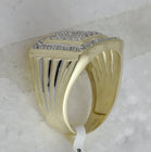 10K Yellow Gold Round Diamond Mens Square Cluster Ring 1/2 Cttw - Splendid Jewellery
