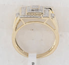 10K Yellow Gold Round Diamond Mens Square Cluster Ring 1/2 Cttw - Splendid Jewellery