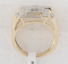 Load image into Gallery viewer, 10K Yellow Gold Round Diamond Mens Square Cluster Ring 1/2 Cttw - Splendid Jewellery