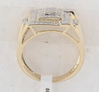 10K Yellow Gold Round Diamond Mens Square Cluster Ring 1/2 Cttw - Splendid Jewellery