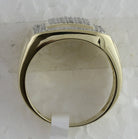 10K Yellow Gold Round Diamond Mens Square Cluster Ring 1/2 Cttw - Splendid Jewellery