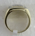10K Yellow Gold Round Diamond Mens Square Cluster Ring 1/2 Cttw - Splendid Jewellery