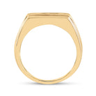 10K Yellow Gold Round Diamond Mens Squared Edges Single Row Band Ring 1 Cttw - Splendid Jewellery