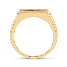 Load image into Gallery viewer, 10K Yellow Gold Round Diamond Mens Squared Edges Single Row Band Ring 1 Cttw - Splendid Jewellery