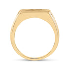 10K Yellow Gold Round Diamond Mens Squared Edges Single Row Band Ring 1 Cttw - Splendid Jewellery