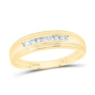 10K Yellow Gold Round Diamond Men's Wedding Anniversary Band Ring 1/12 Cttw - Splendid Jewellery