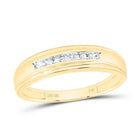 10K Yellow Gold Round Diamond Men's Wedding Anniversary Band Ring 1/12 Cttw - Splendid Jewellery