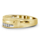 10K Yellow Gold Round Diamond Men's Wedding Band Ring 1 Cttw - Splendid Jewellery