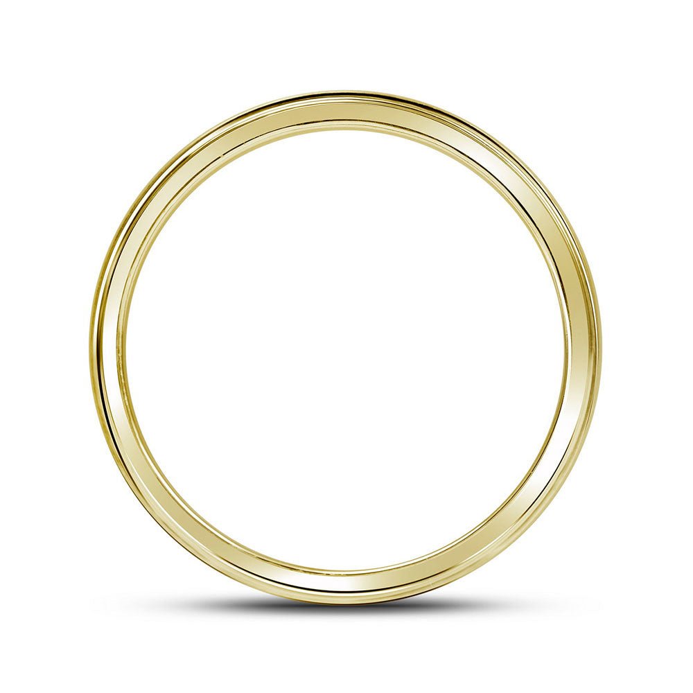 10K Yellow Gold Round Diamond Men's Wedding Band Ring 1 Cttw - Splendid Jewellery