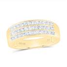 10K Yellow Gold Round Diamond Mens Wedding Band Ring 1/2 Cttw - Splendid Jewellery