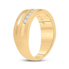 10K Yellow Gold Round Diamond Men's Wedding Band Ring 1/2 Cttw - Splendid Jewellery