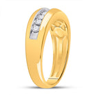 10K Yellow Gold Round Diamond Men's Wedding Band Ring 1/2 Cttw - Splendid Jewellery