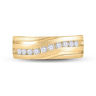 10K Yellow Gold Round Diamond Men's Wedding Band Ring 1/2 Cttw - Splendid Jewellery