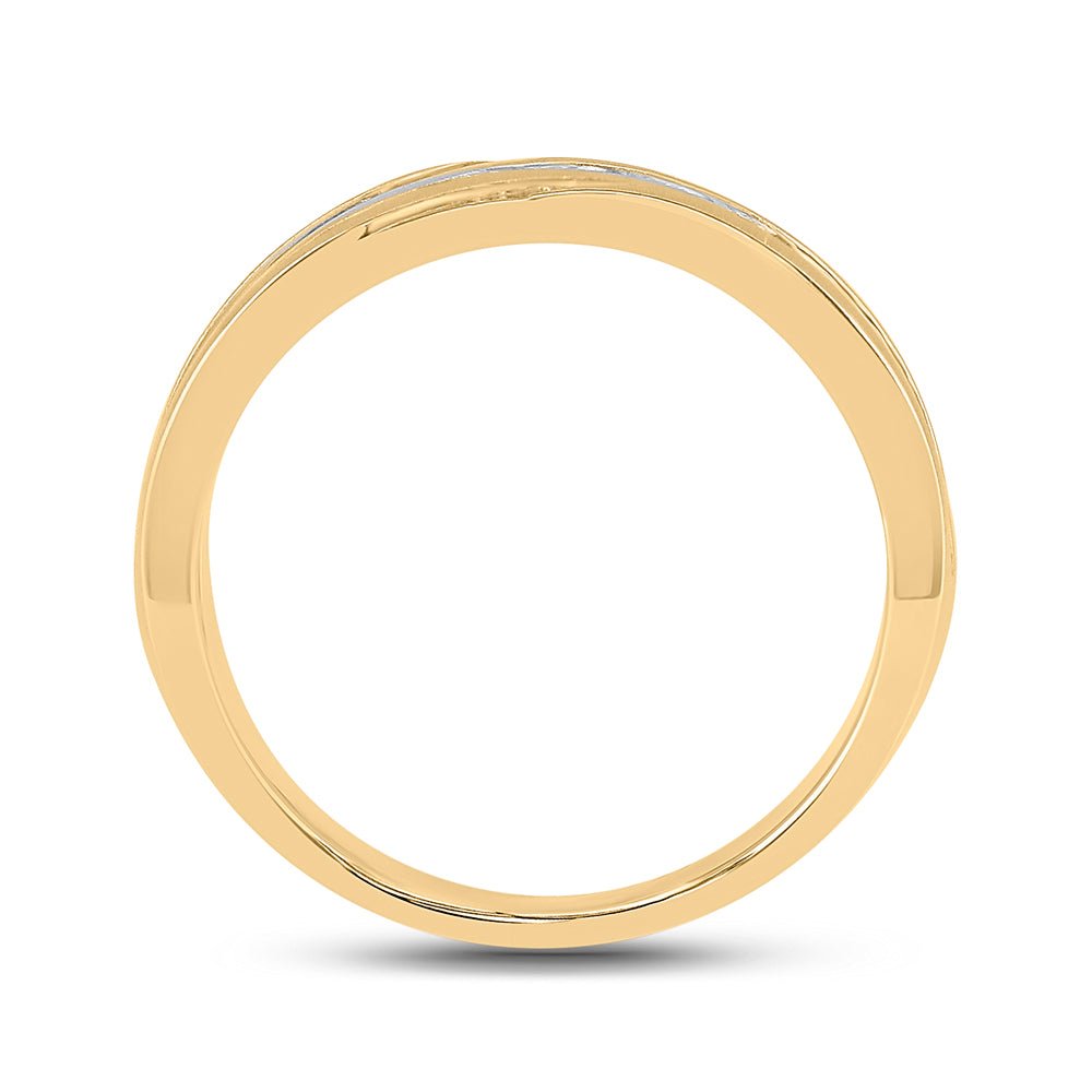 10K Yellow Gold Round Diamond Men's Wedding Band Ring 1/2 Cttw - Splendid Jewellery