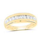 10K Yellow Gold Round Diamond Men's Wedding Band Ring 1/2 Cttw - Splendid Jewellery