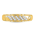 10K Yellow Gold Round Diamond Men's Wedding Band Ring 1/5 Cttw - Splendid Jewellery
