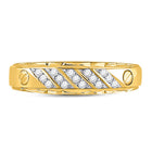 10K Yellow Gold Round Diamond Men's Wedding Band Ring 1/5 Cttw - Splendid Jewellery