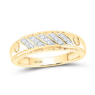10K Yellow Gold Round Diamond Men's Wedding Band Ring 1/5 Cttw - Splendid Jewellery