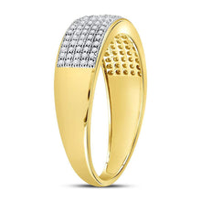 Load image into Gallery viewer, 10K Yellow Gold Round Diamond Men's Wedding Band Ring 3/8 Cttw - Splendid Jewellery