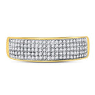 10K Yellow Gold Round Diamond Men's Wedding Band Ring 3/8 Cttw - Splendid Jewellery